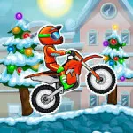 Riding a motorcycle at a high speed in the Moto X3M Winter game is the best way to relax in this cold winter climate. 
