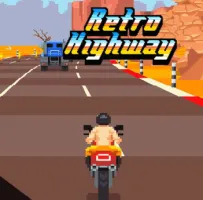 Welcome to Retro Highway; you don't just drive, you literally live at speed! Your mission will be to rush through colorful highways with a new and attractive retro style. Avoid all other vehicles, perform special steering tricks, and collect lots of coins.