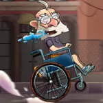 Sticky Road has an entertaining and difficult gameplay. You will navigate amusing and challenging obstacles while controlling a strange elderly man in a wheelchair. 