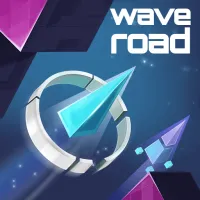 In the arcade game Wave Road, players must fly an arrow across a space full with obstacles clear of obstacles including walls, spikes, rotating gears, and blocks.